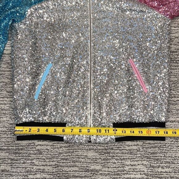 New Just Drew Custom Sequins Bomber Jacket Small - Picture 10 of 12